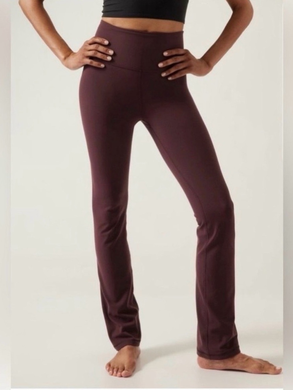 Athleta Women's Straight Leg Pants in Deep Plum